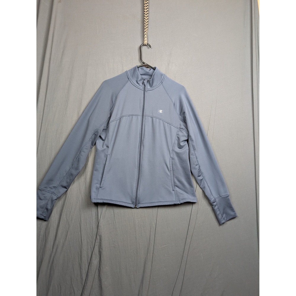 Champion Womens XL Gray Full Zip Track Jacket Activewear Mock Neck